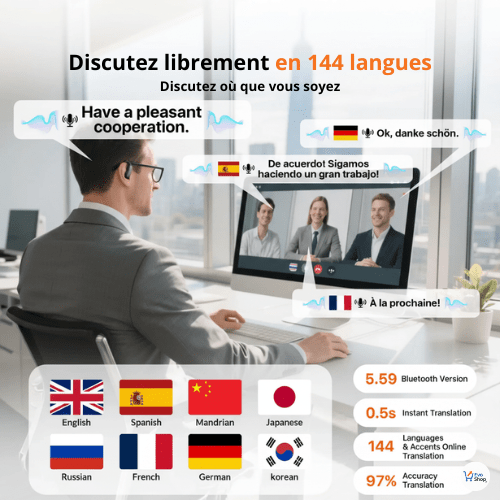 🎧 Écouteurs EvoTalk™ – Traduction IA instantanée - EvoShop